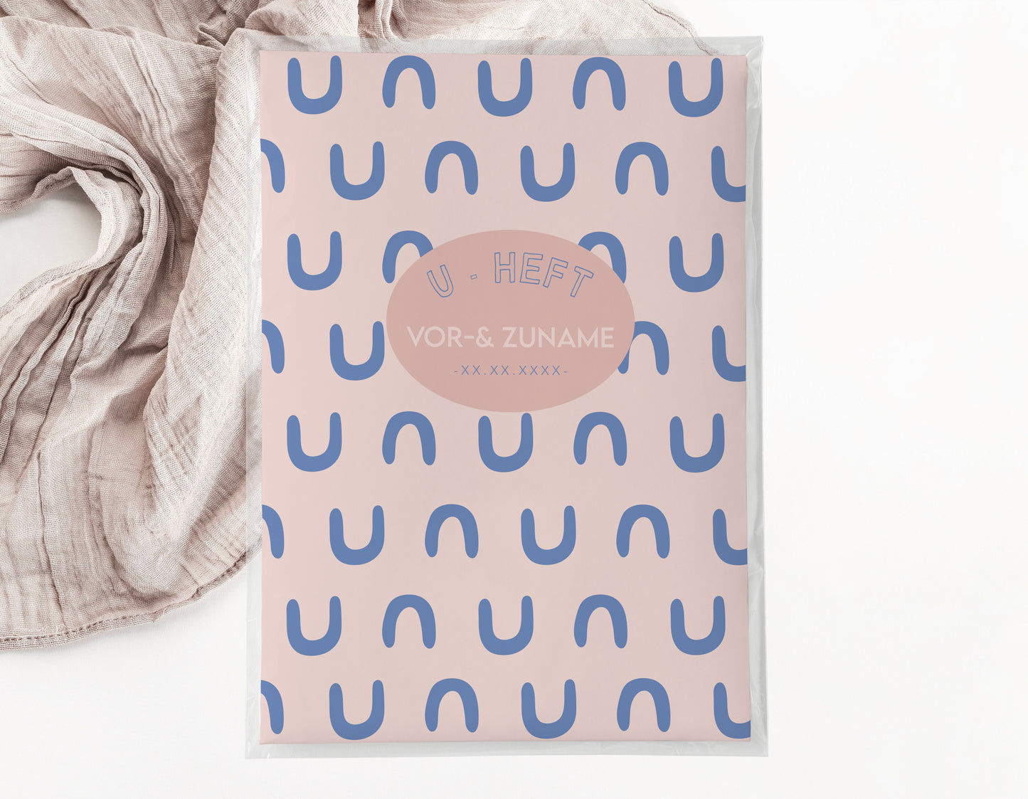 U-Heft & Impfpasshülle - Bogen rosa blau