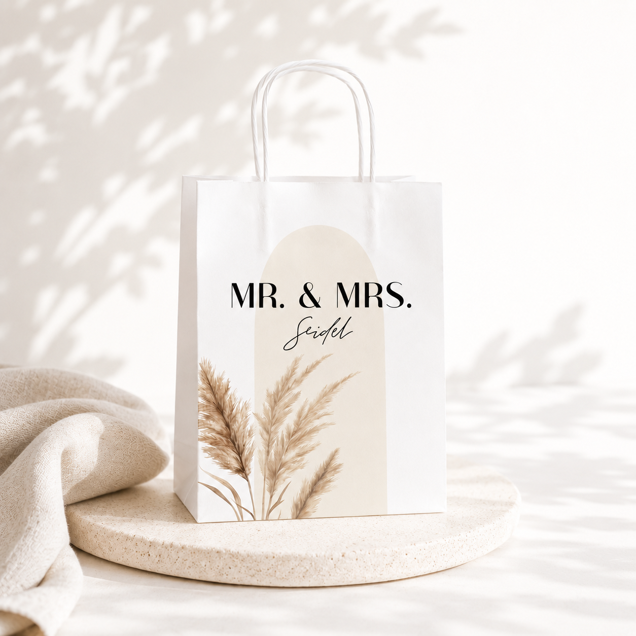 Geschenktüte - Pampas beige