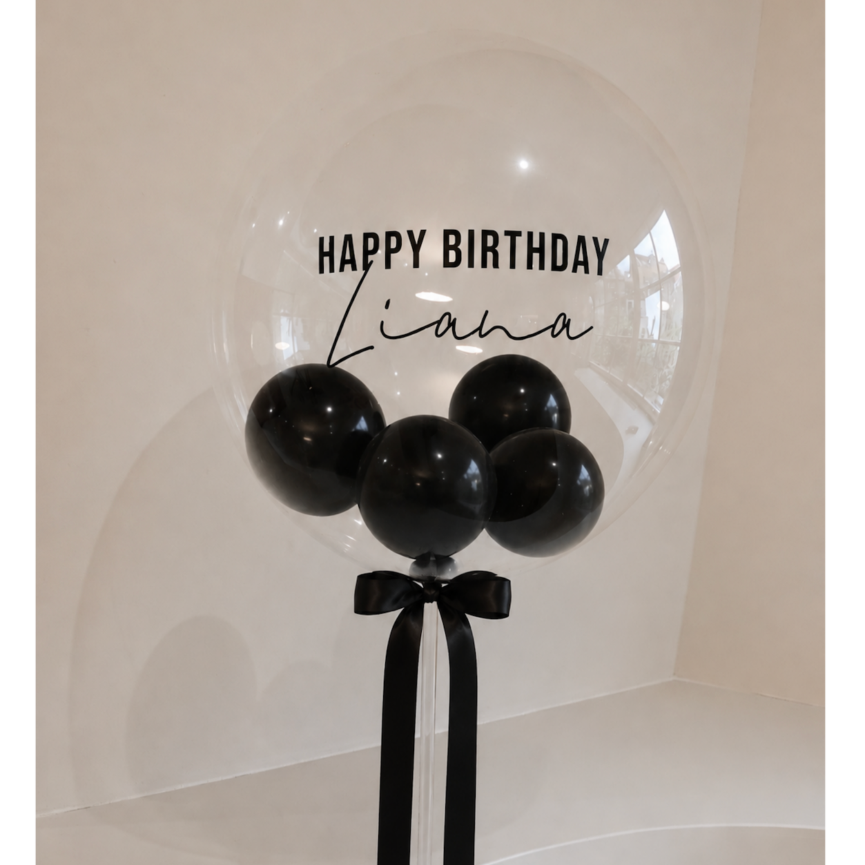 XL Ballon personalisiert - Schwarz transparent