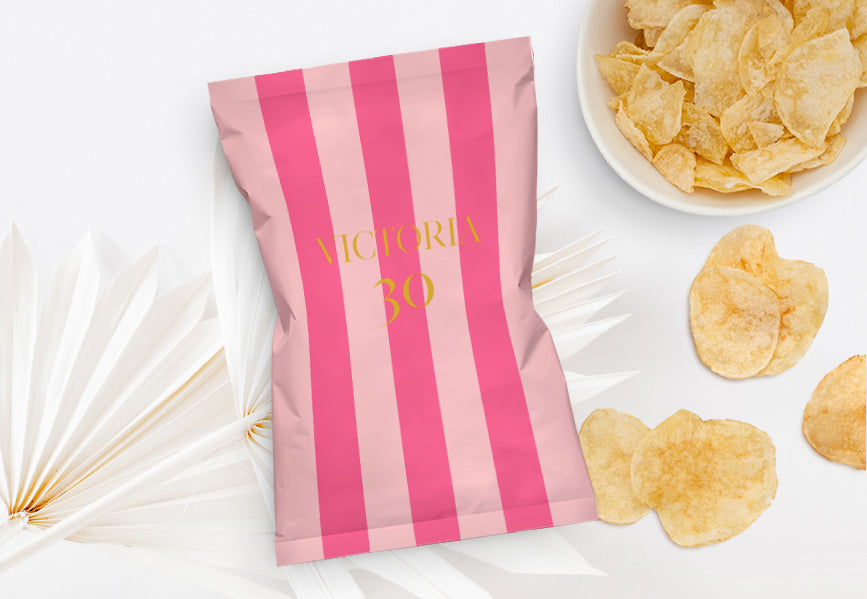 Chips Tüten - Gestreift pink rosa