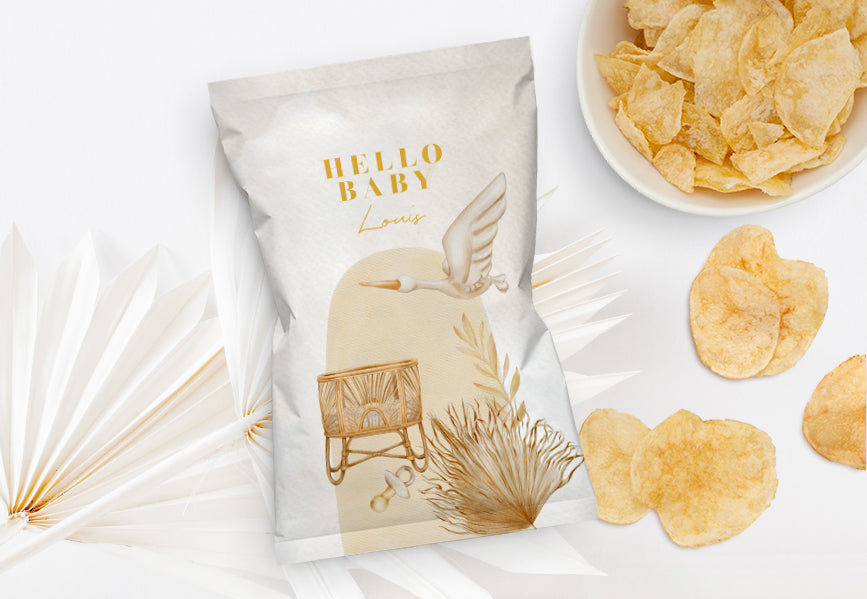 Chips Tüten - Storch beige gold