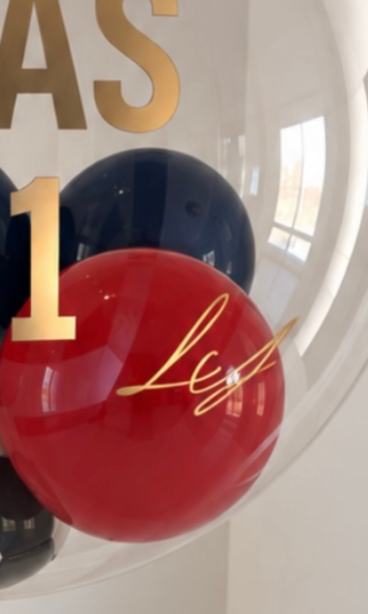 XL Ballon personalisiert - Fussball rot blau