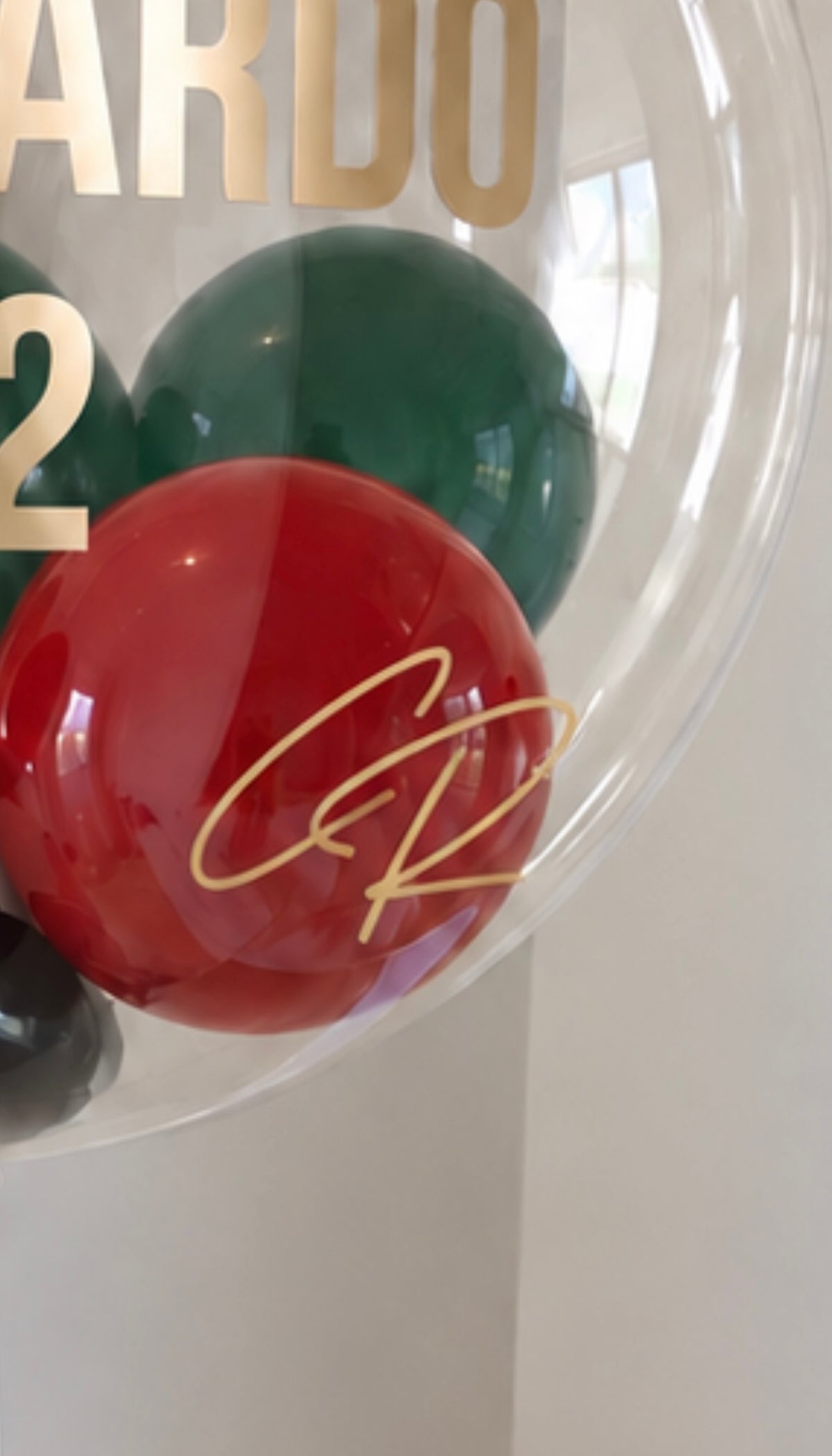 XL Ballon personalisiert - Fussball rot grün