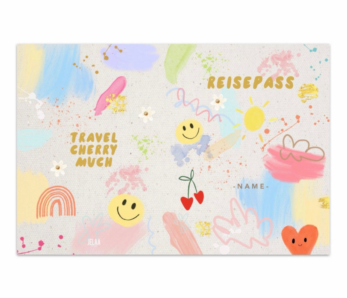 Reisepasshülle - Bunte Malerei 2 personalisiert