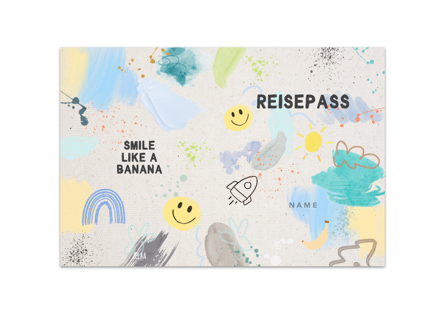 Reisepasshülle - Bunte Malerei 3 personalisiert