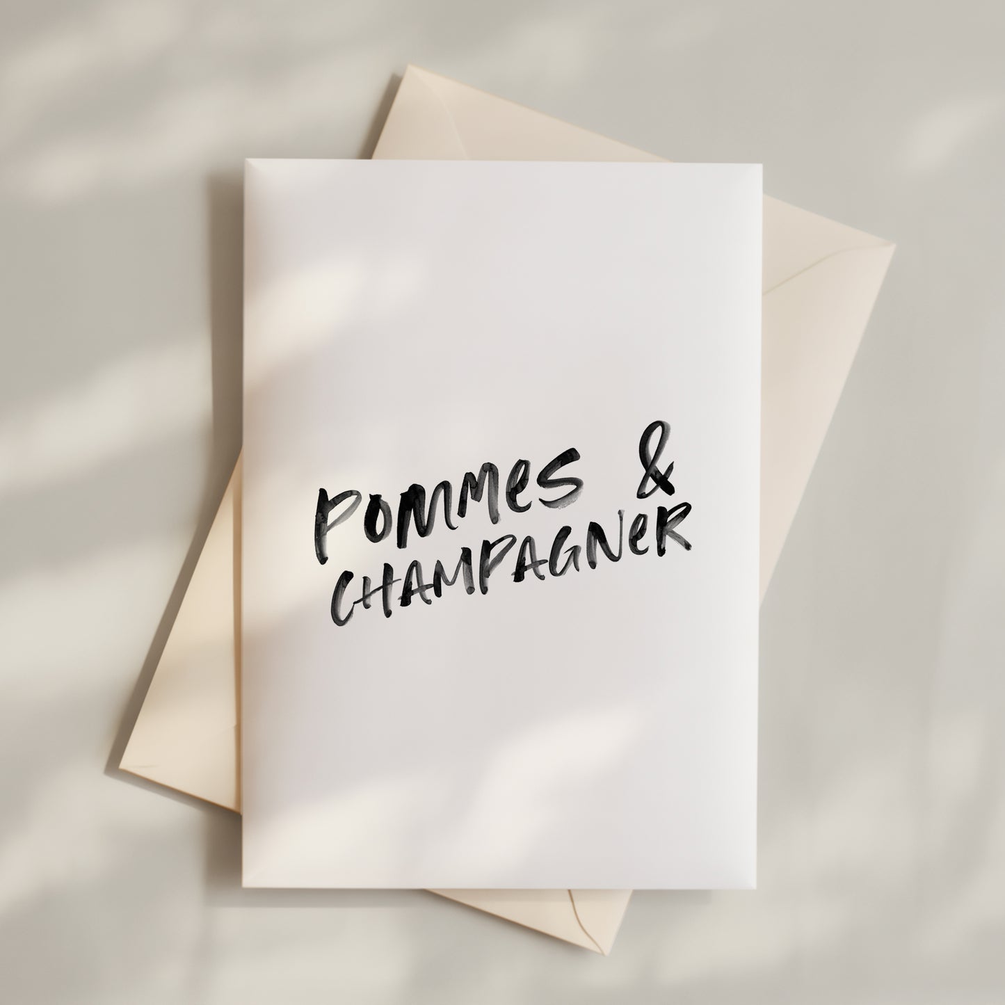Postkarte - Pommes & Champagner