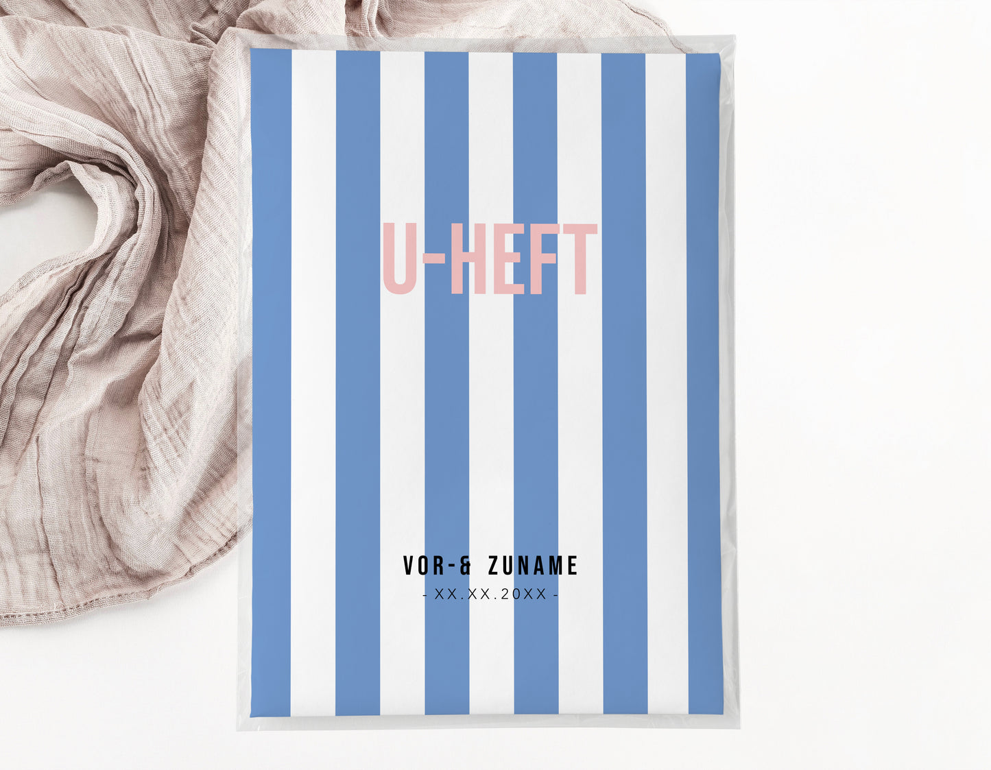 U-Heft & Impfpasshülle - Gestreift blau weiss
