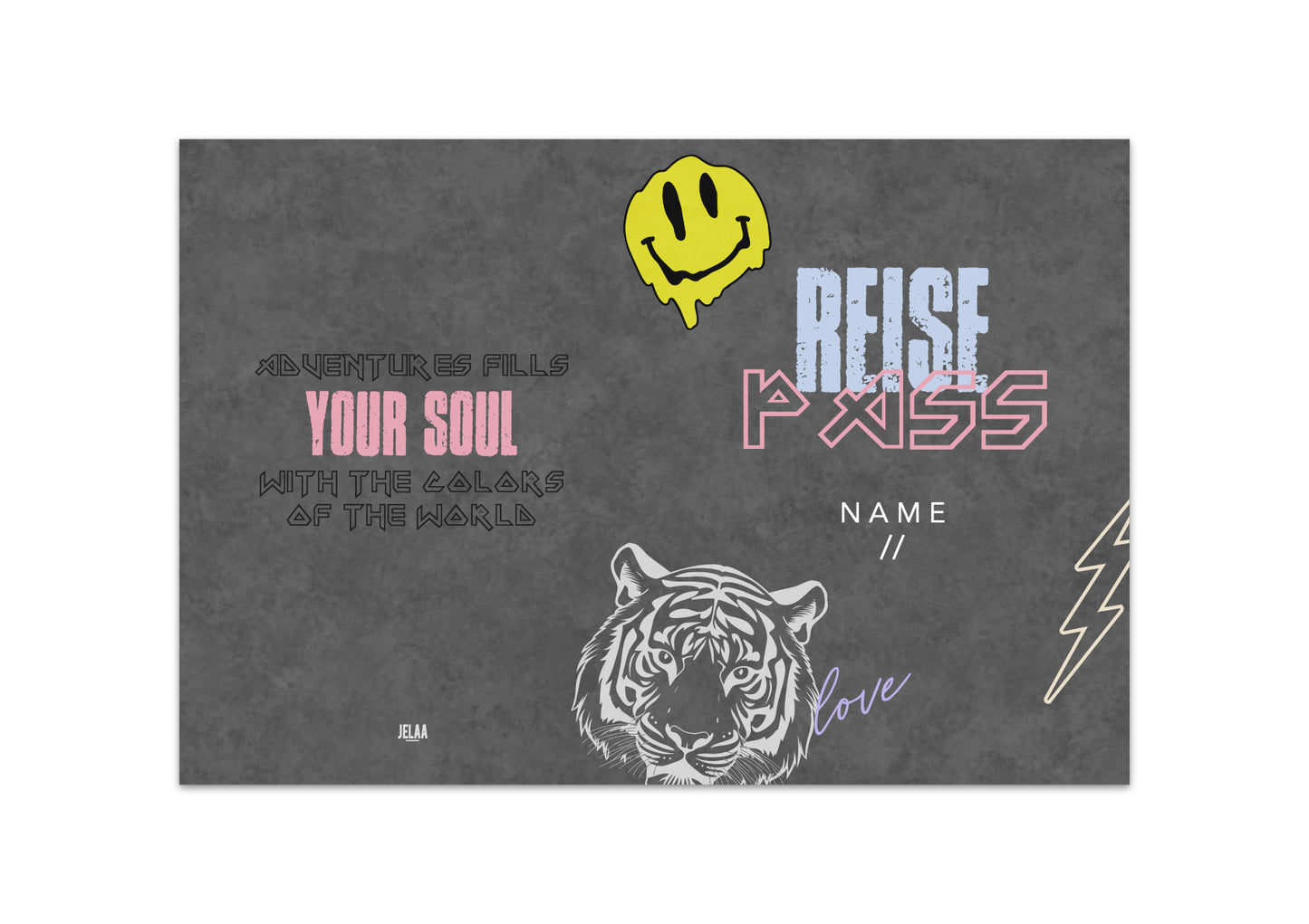 Reisepasshülle - Rockig modern personalisiert