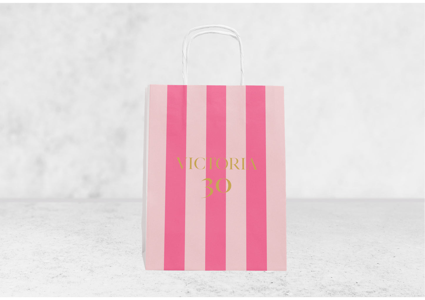 Geschenktüte - Gestreift pink rosa