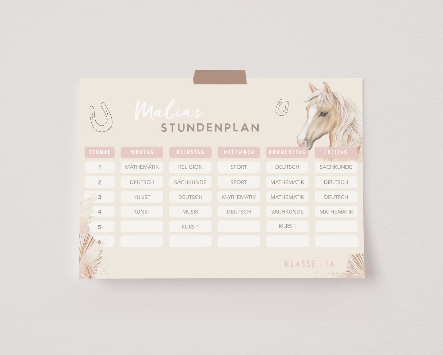 Stundenplan - Pferde