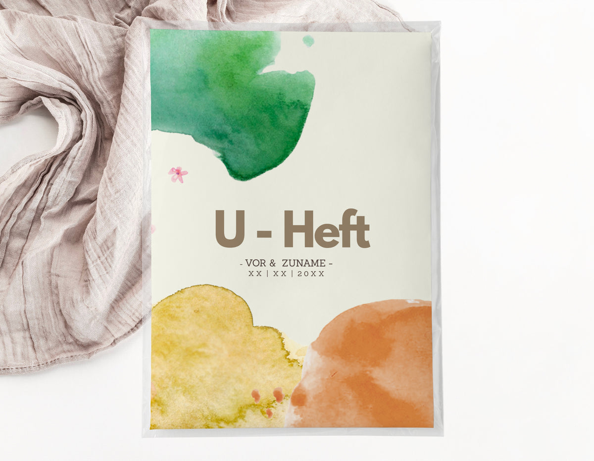U-Heft & Impfpasshülle - Bunt aquarelle