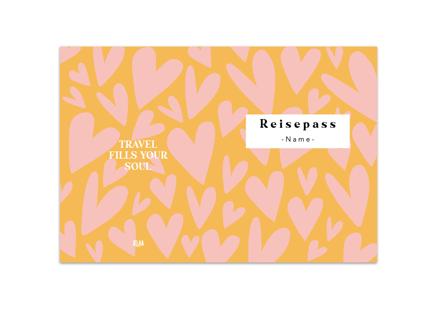 Reisepasshülle - Herzen rosa orange personalisiert