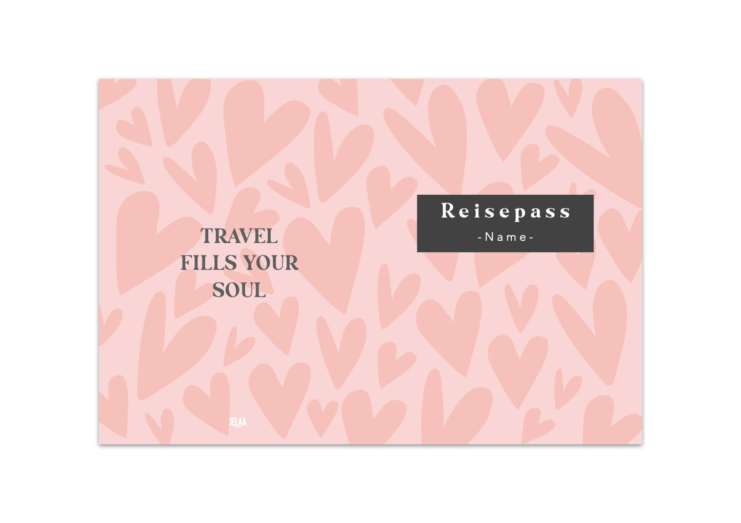 Reisepasshülle - Herzen rosa personalisiert