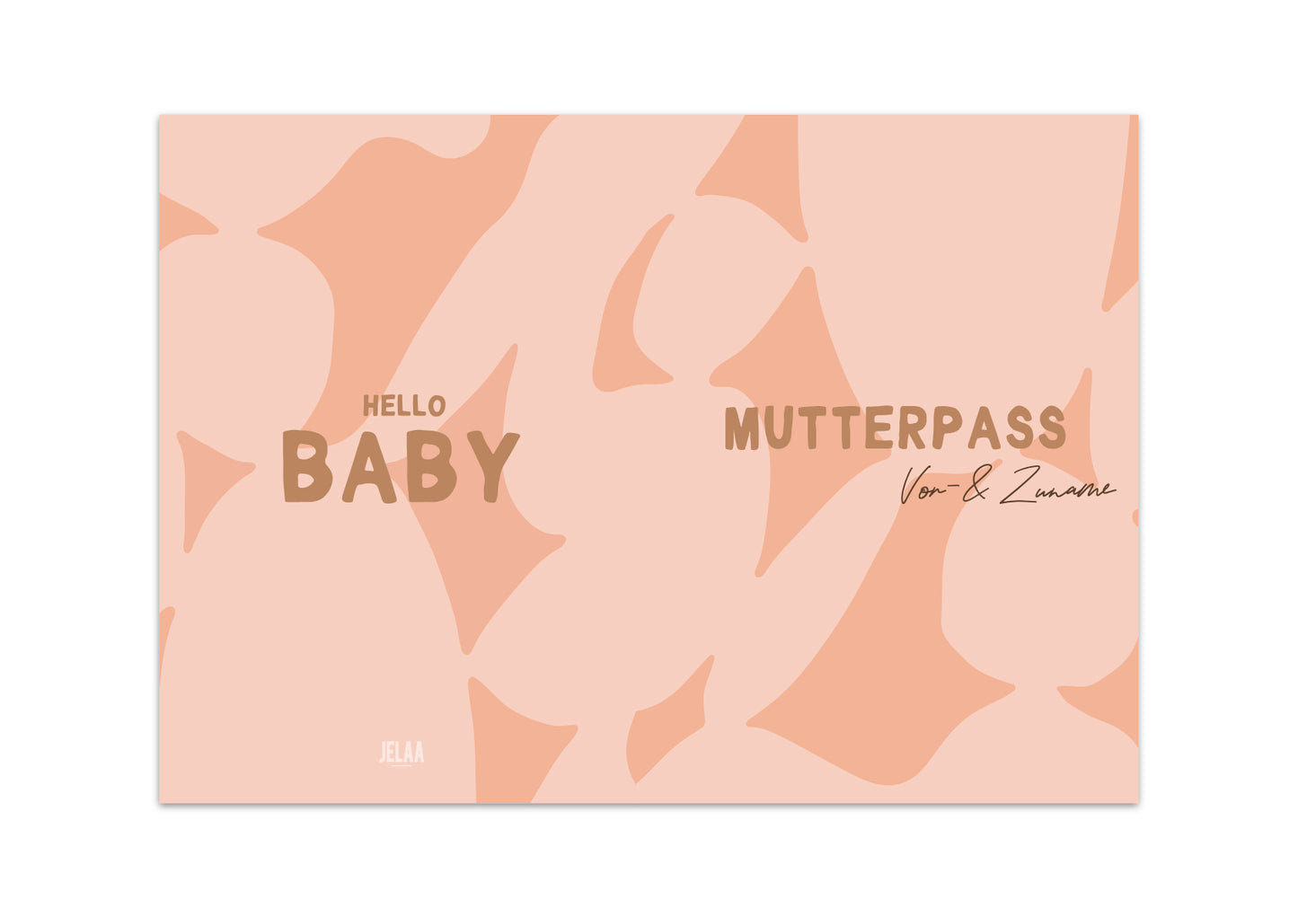 MUTTERPASSHÜLLE - Abstrakt lachs rosa personalisiert
