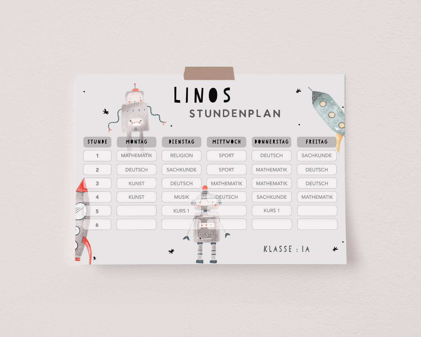 Stundenplan - Roboter