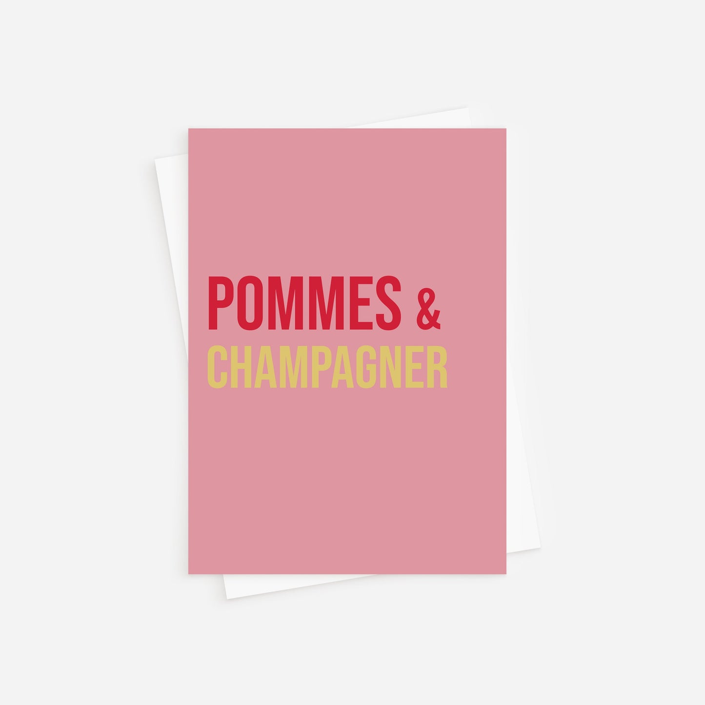 Postkarte - Pommes & Champagner