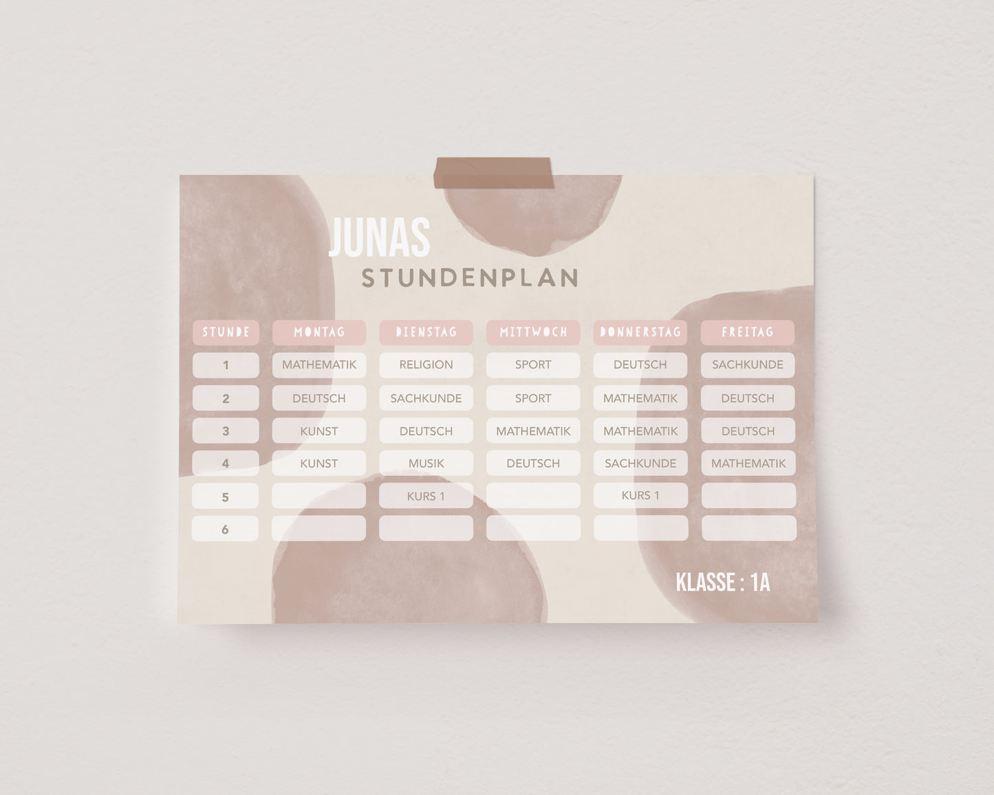 Stundenplan - Abstrakt rosa
