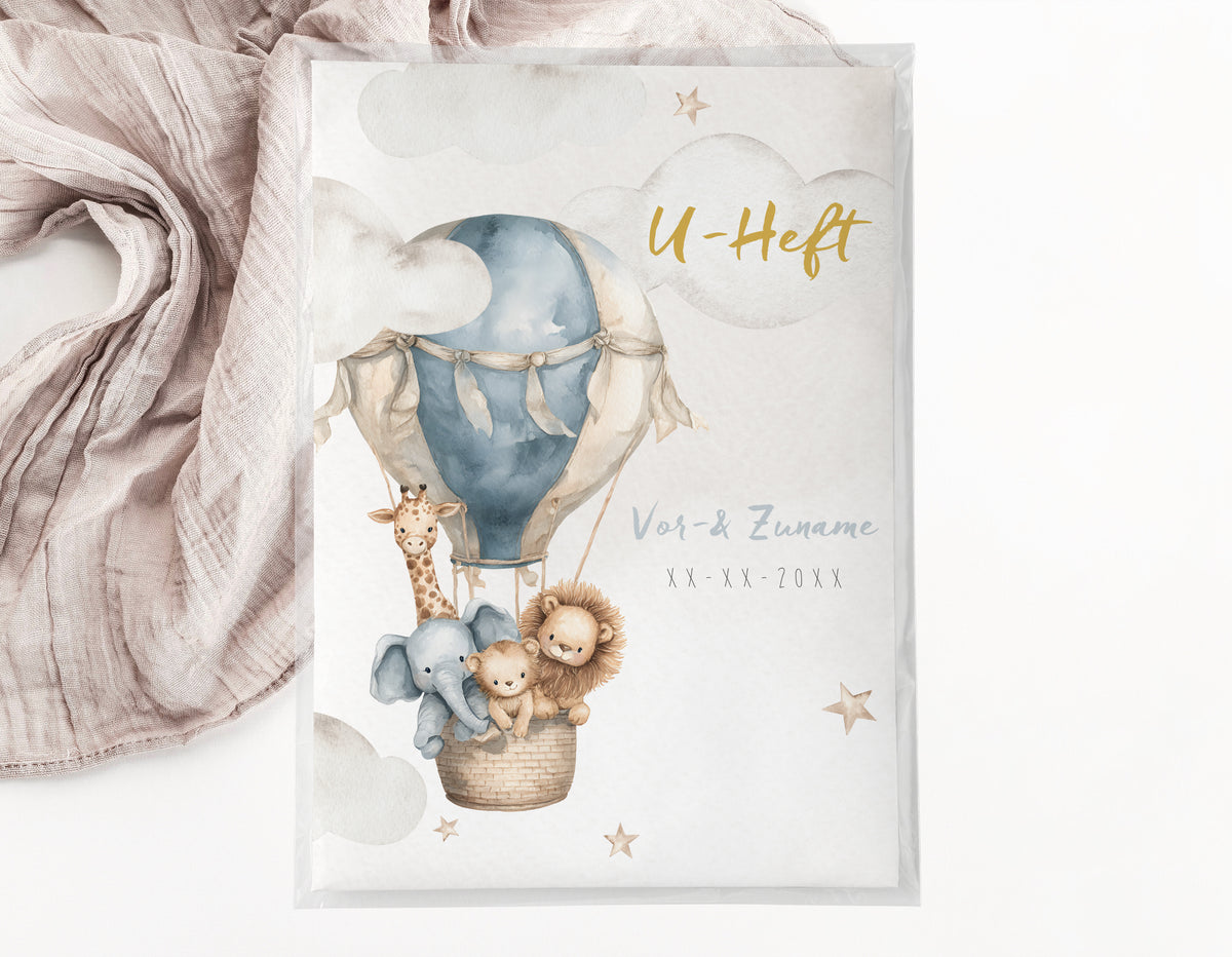 U-Heft & Impfpasshülle - Heissluftballon blau