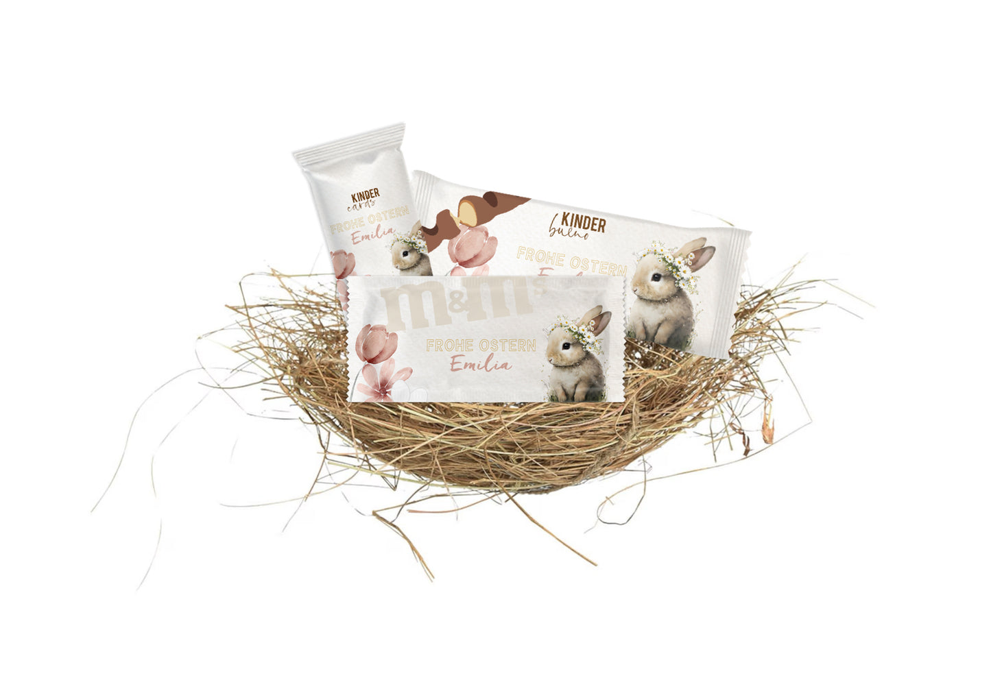 Osternest Set - Hase rosa personalisiert 6-teilig