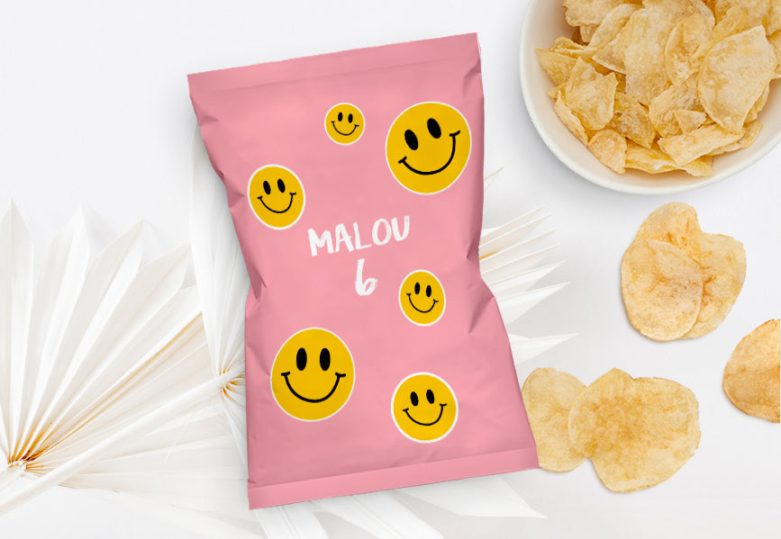 Chips Tüten - Smileys pink