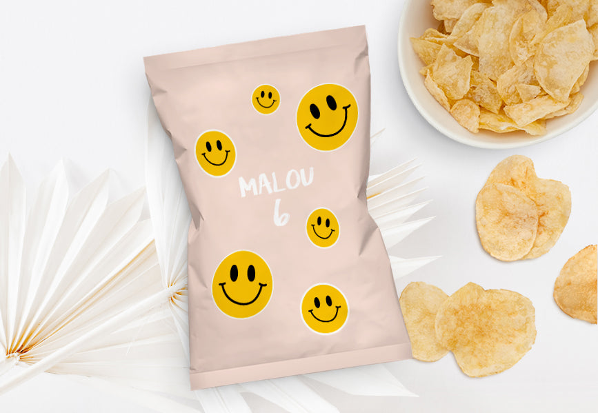 Chips Tüten - Smileys rosa