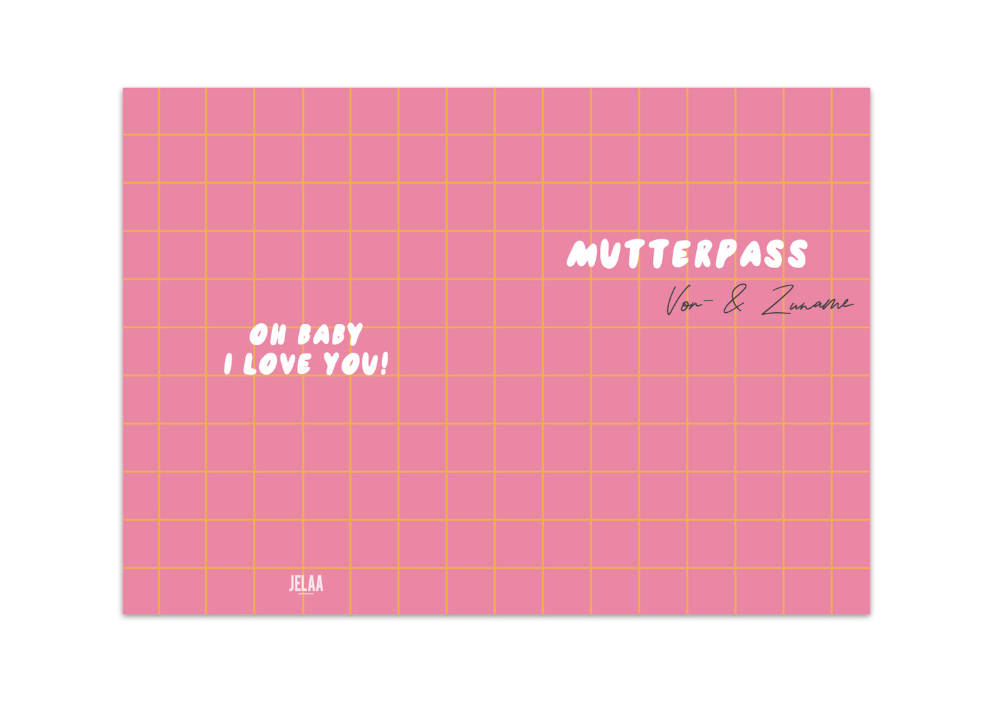MUTTERPASSHÜLLE - Karo rosa orange personalisiert