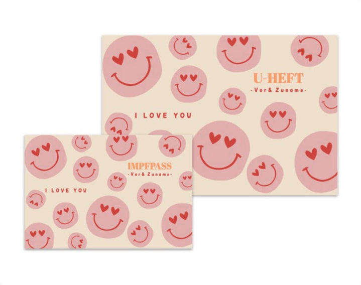 U-Heft & Impfpasshülle - Smileys Herzen