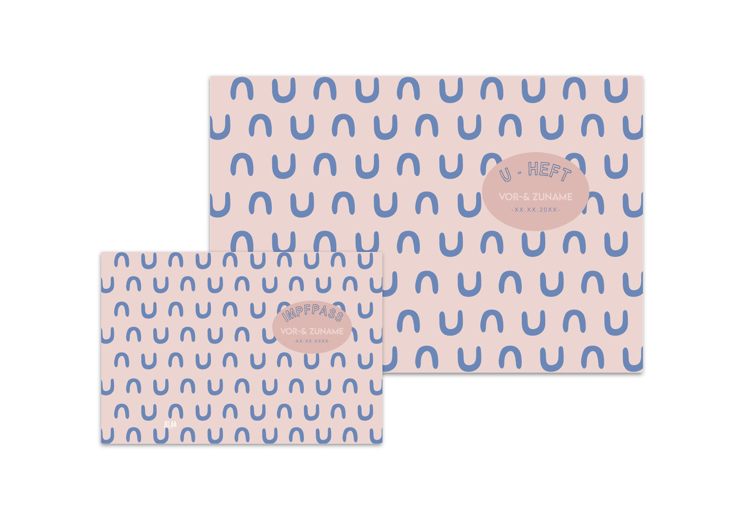 U-Heft & Impfpasshülle - Bogen rosa blau