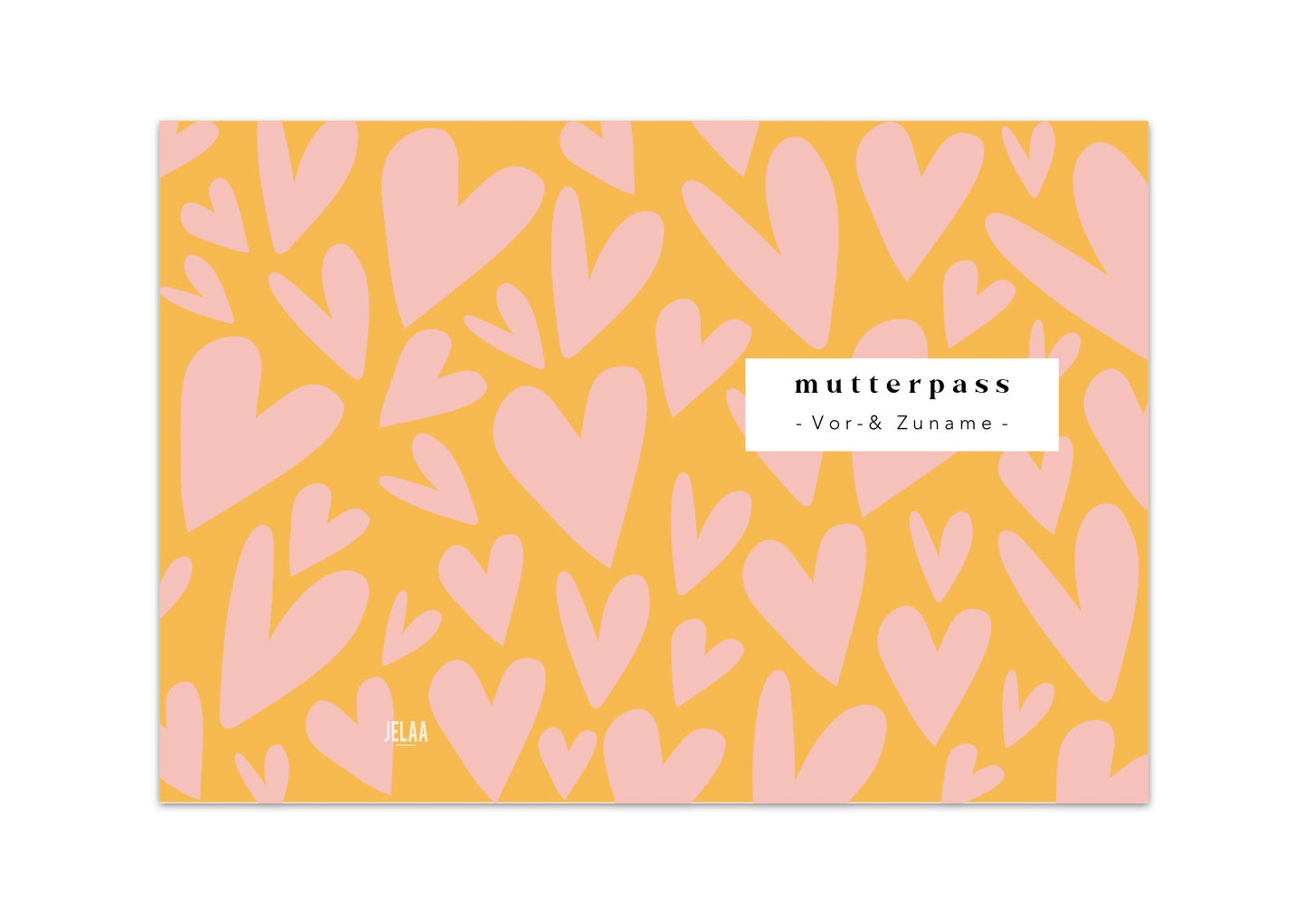 MUTTERPASSHÜLLE - Herzen rosa orange personalisiert
