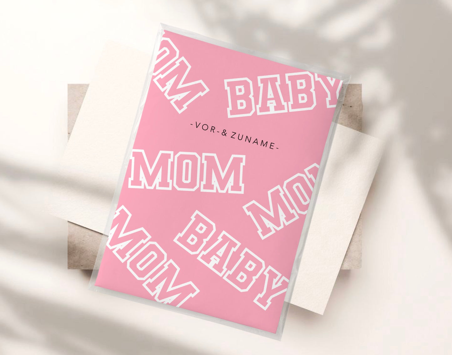 MUTTERPASSHÜLLE - Mom baby rosa personalisiert