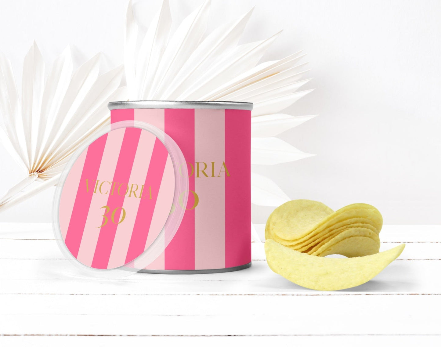 Chips Pringles Dosen - Gestreift pink rosa