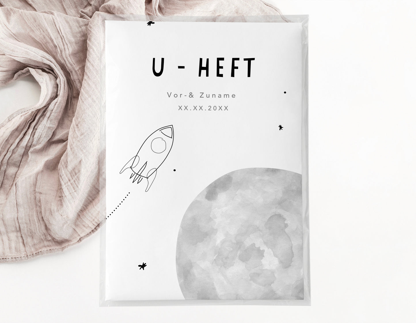 U-Heft & Impfpasshülle - Mond Rakete
