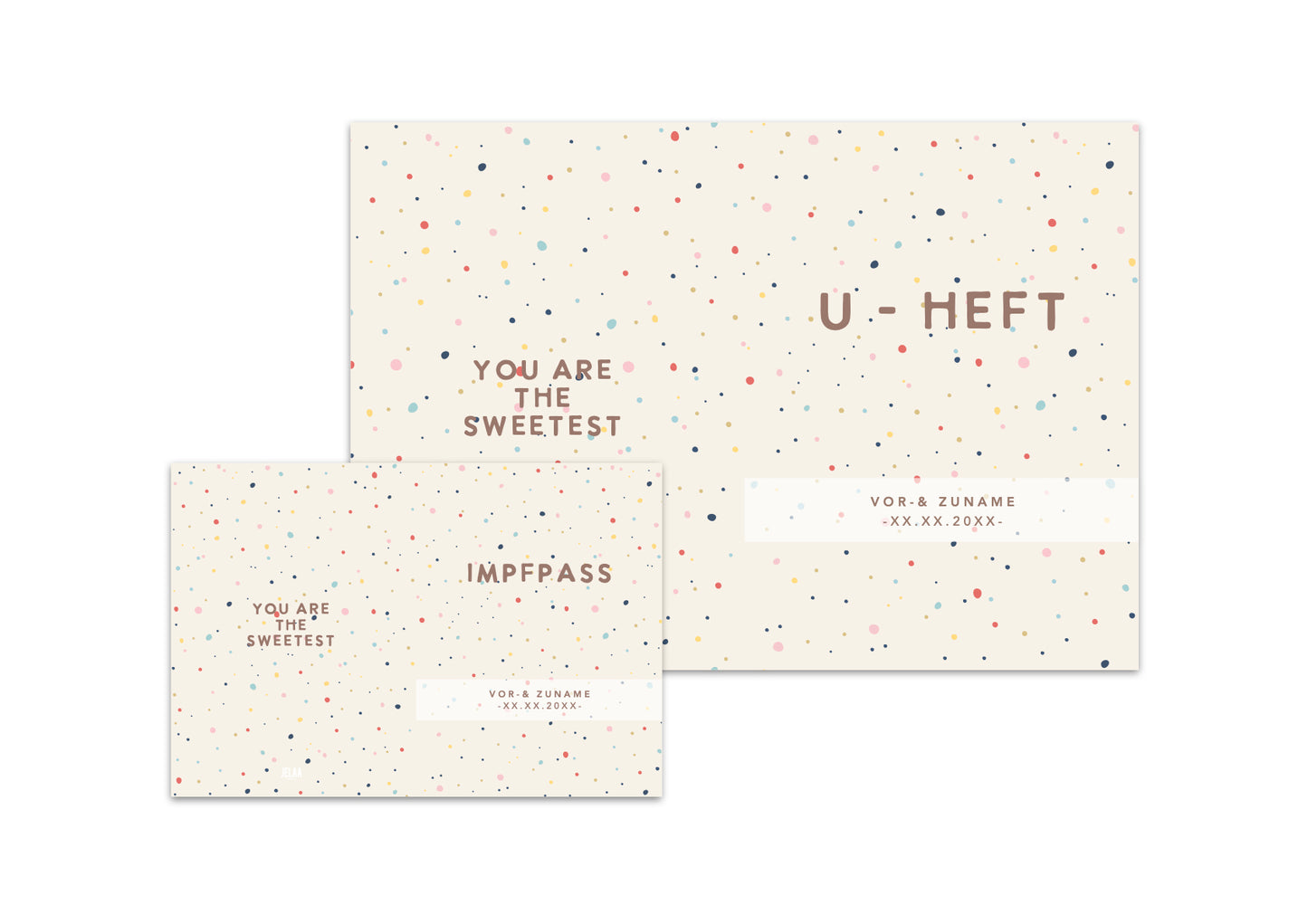U-Heft & Impfpasshülle - Streusel Konfetti bunt