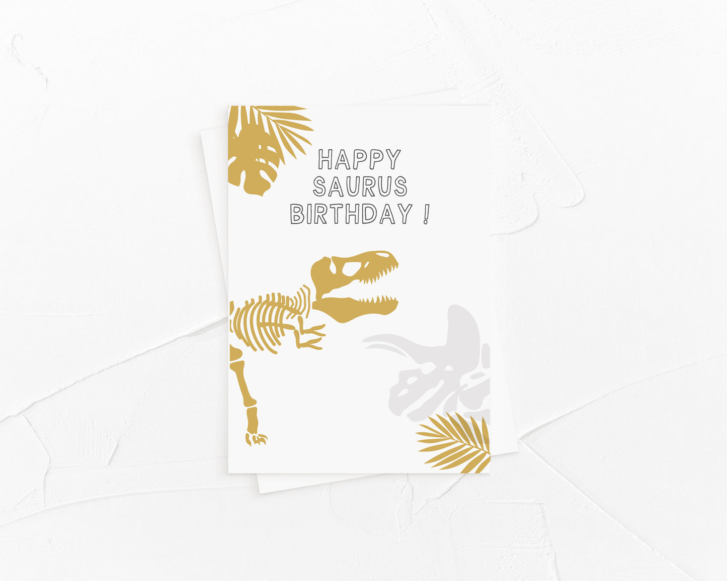 Postkarte - Dino gold