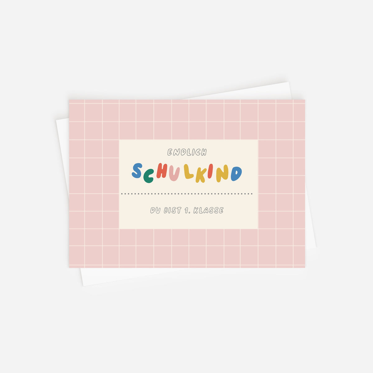 Postkarte - Endlich Schulkind rosa