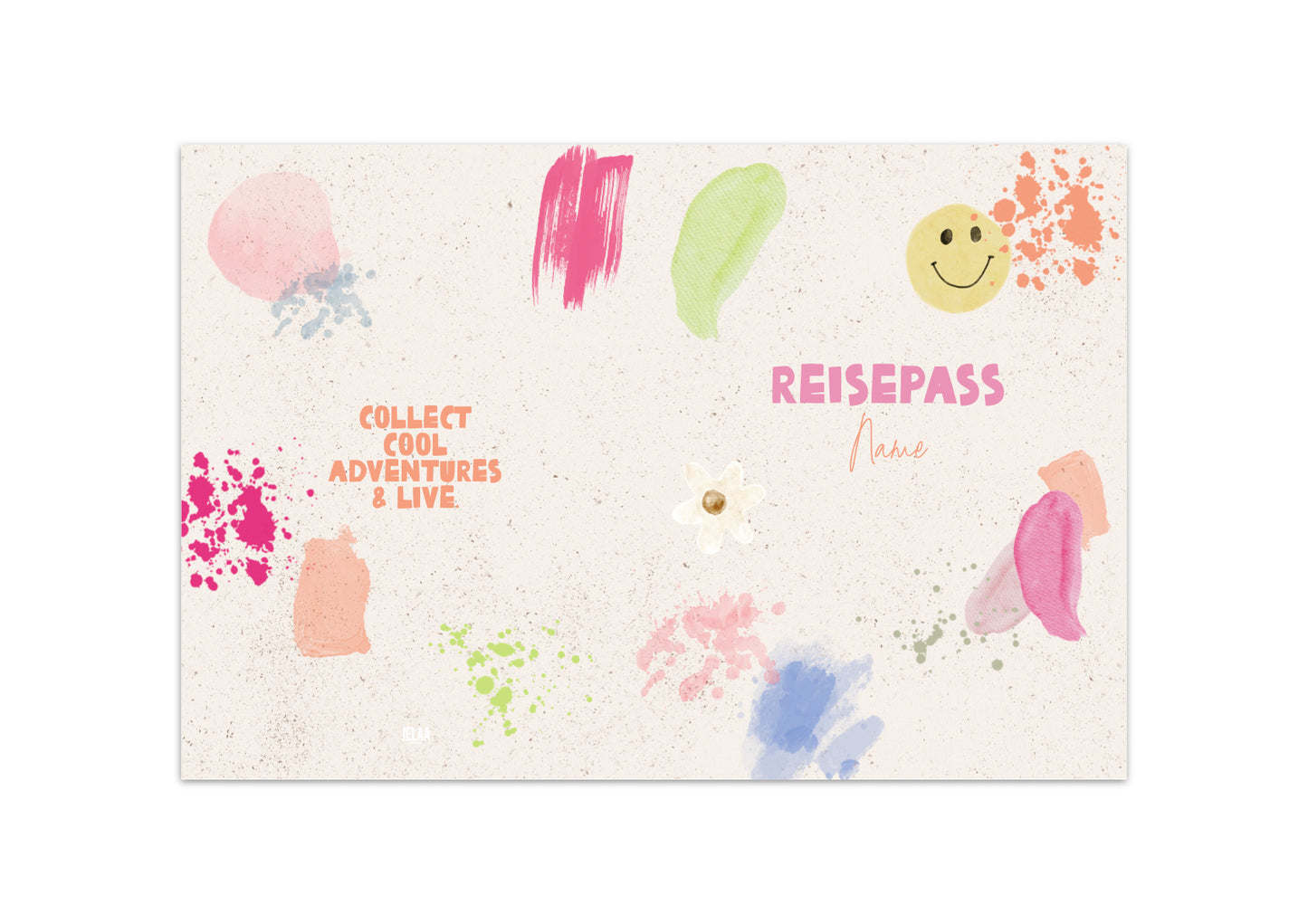 Reisepasshülle - Bunte Malerei personalisiert