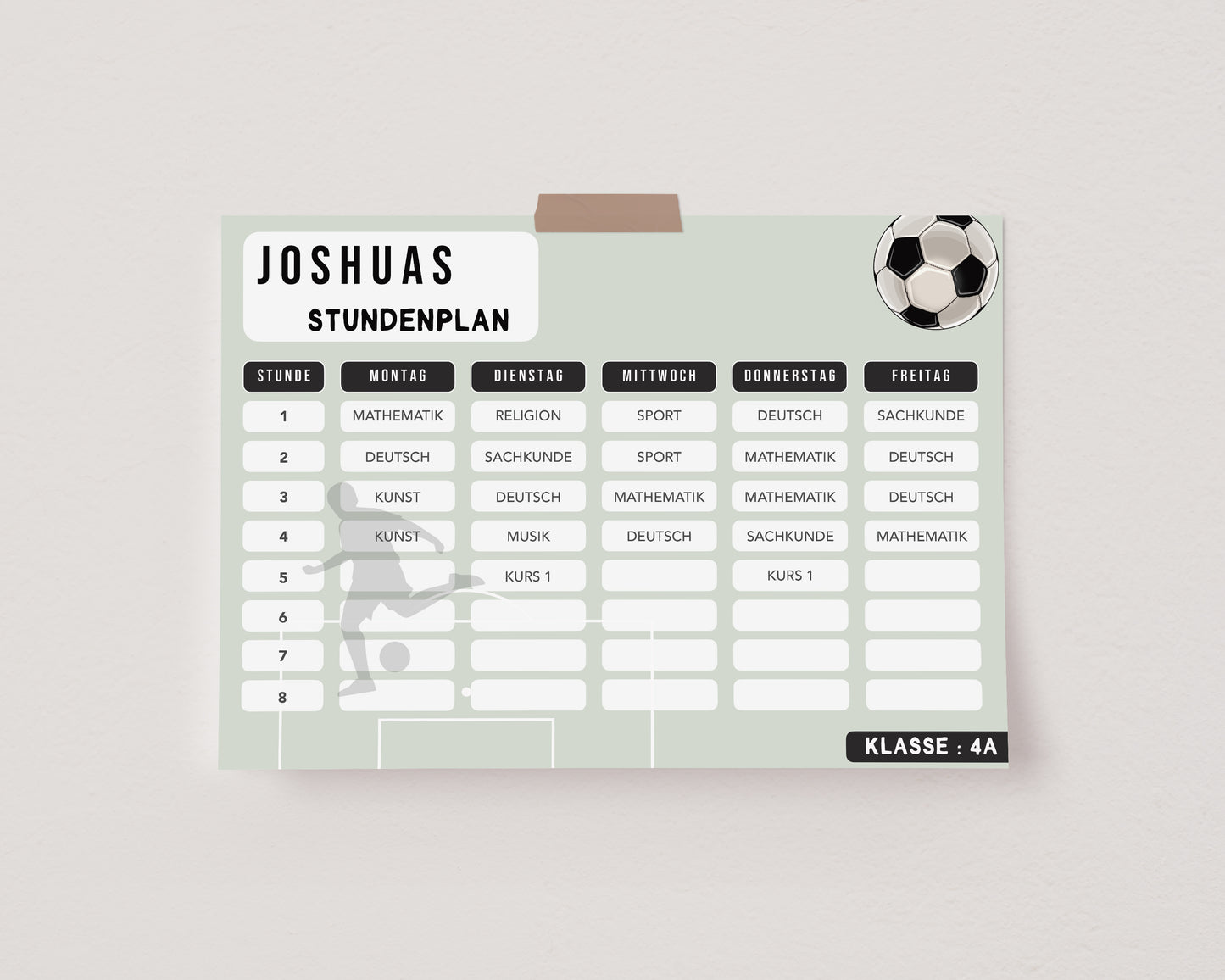 Stundenplan - Fussball