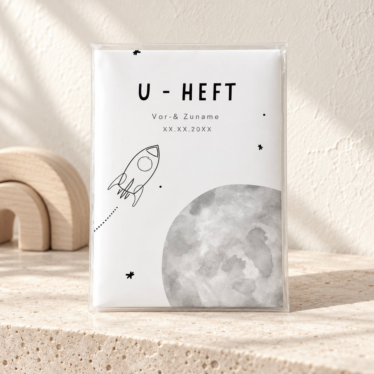 U-Heft & Impfpasshülle - Mond Rakete