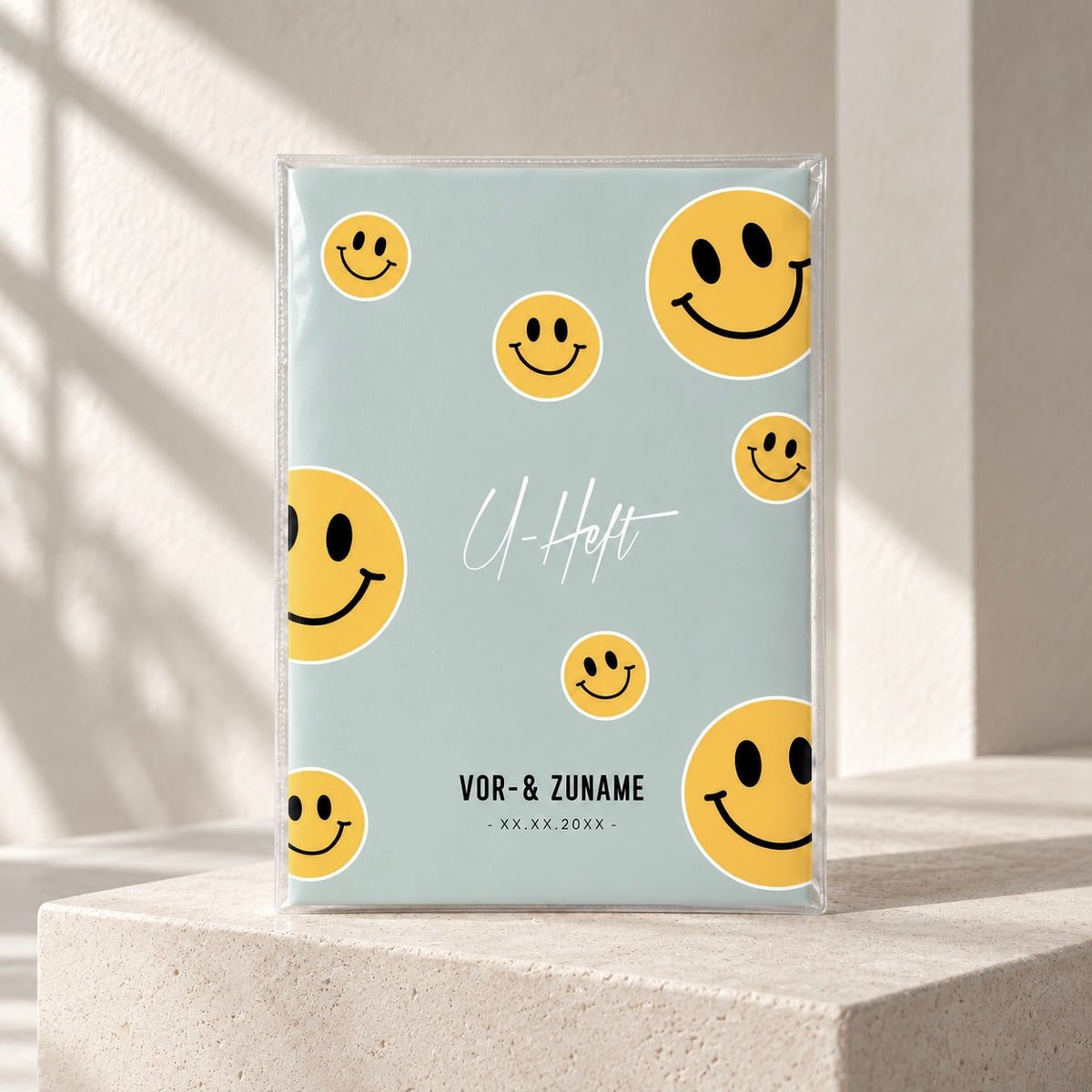 U-Heft & Impfpasshülle - Smileys blaugrün