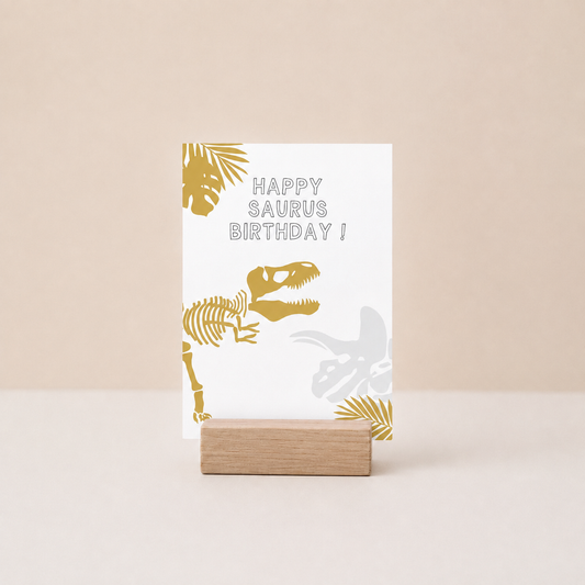 Postkarte - Dino gold