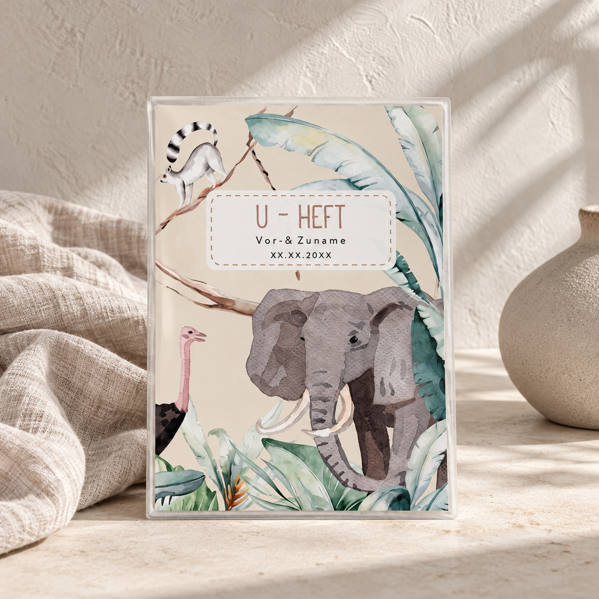 U-Heft & Impfpasshülle - Safari Elefant