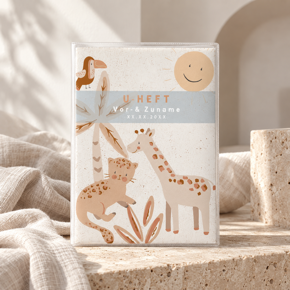 U-Heft & Impfpasshülle - Safari baby blau