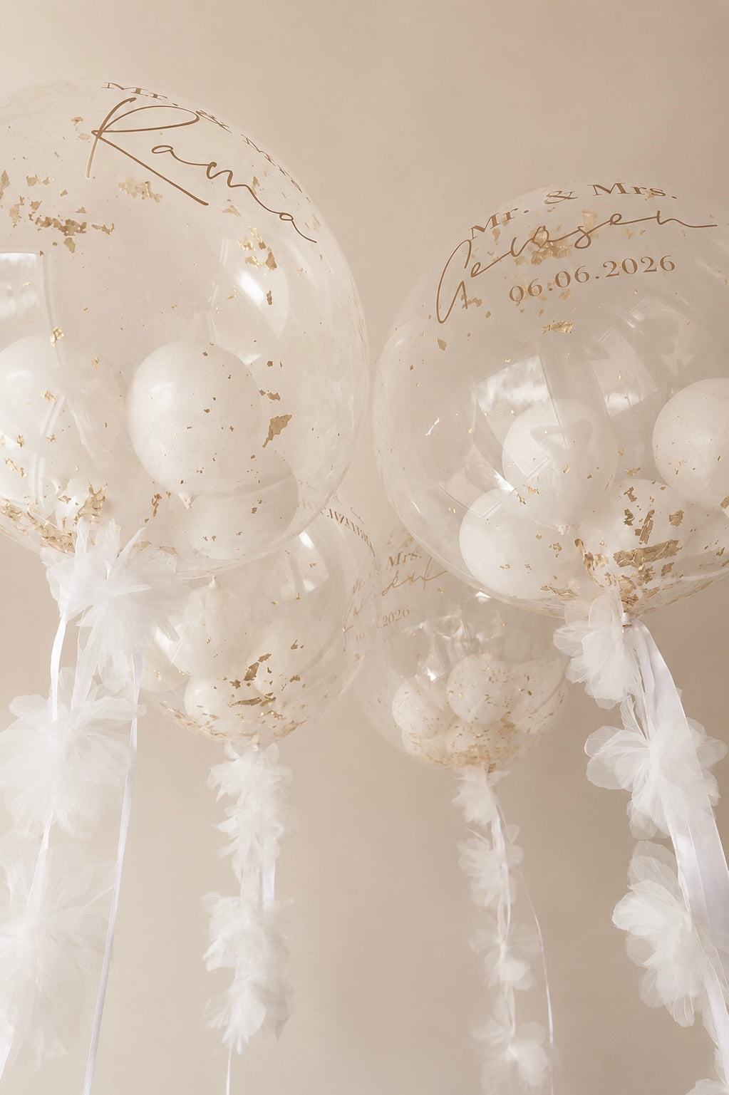 XL Ballon personalisiert - Weiss gold