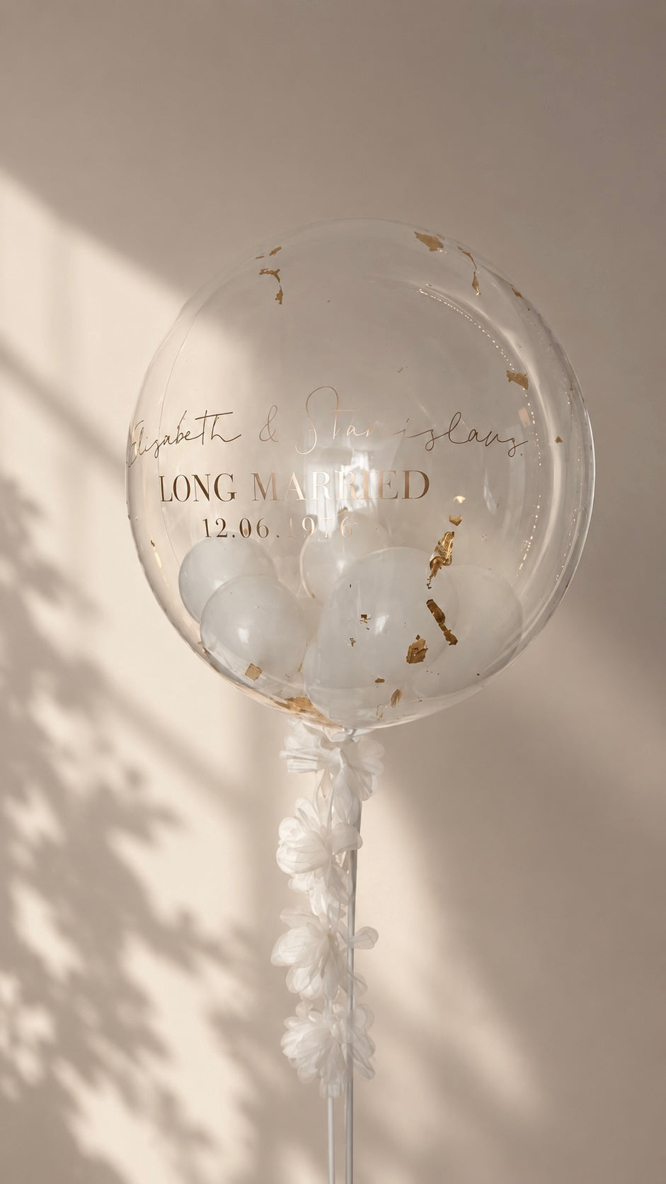 XL Ballon personalisiert - Weiss gold