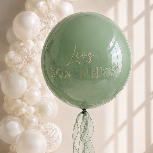 XL Ballon personalisiert - Kommunion kiwigrün