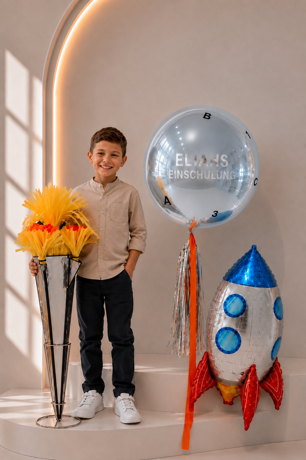 XL Ballon personalisiert - Eisblau