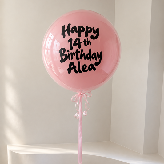 XL Ballon personalisiert - Rosa schwarz