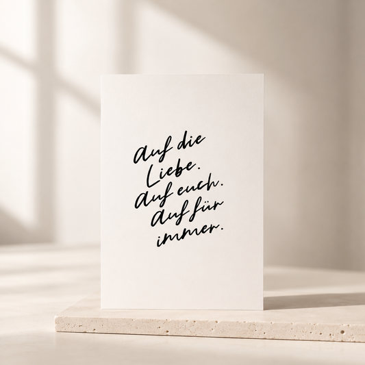 Postkarte - Auf die Liebe