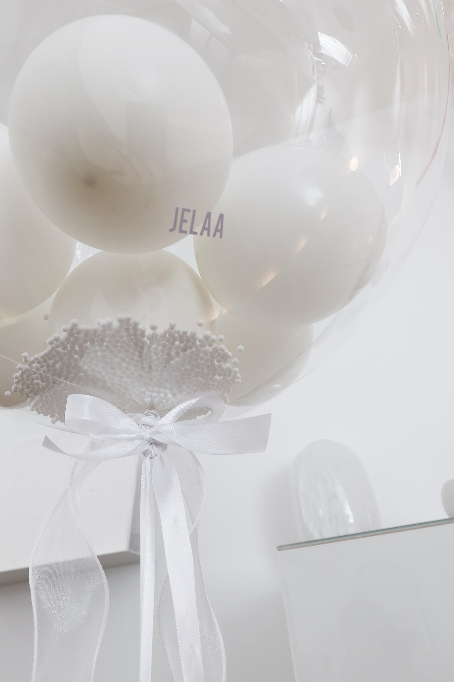 XL Ballon personalisiert - Kommunion transparent beige