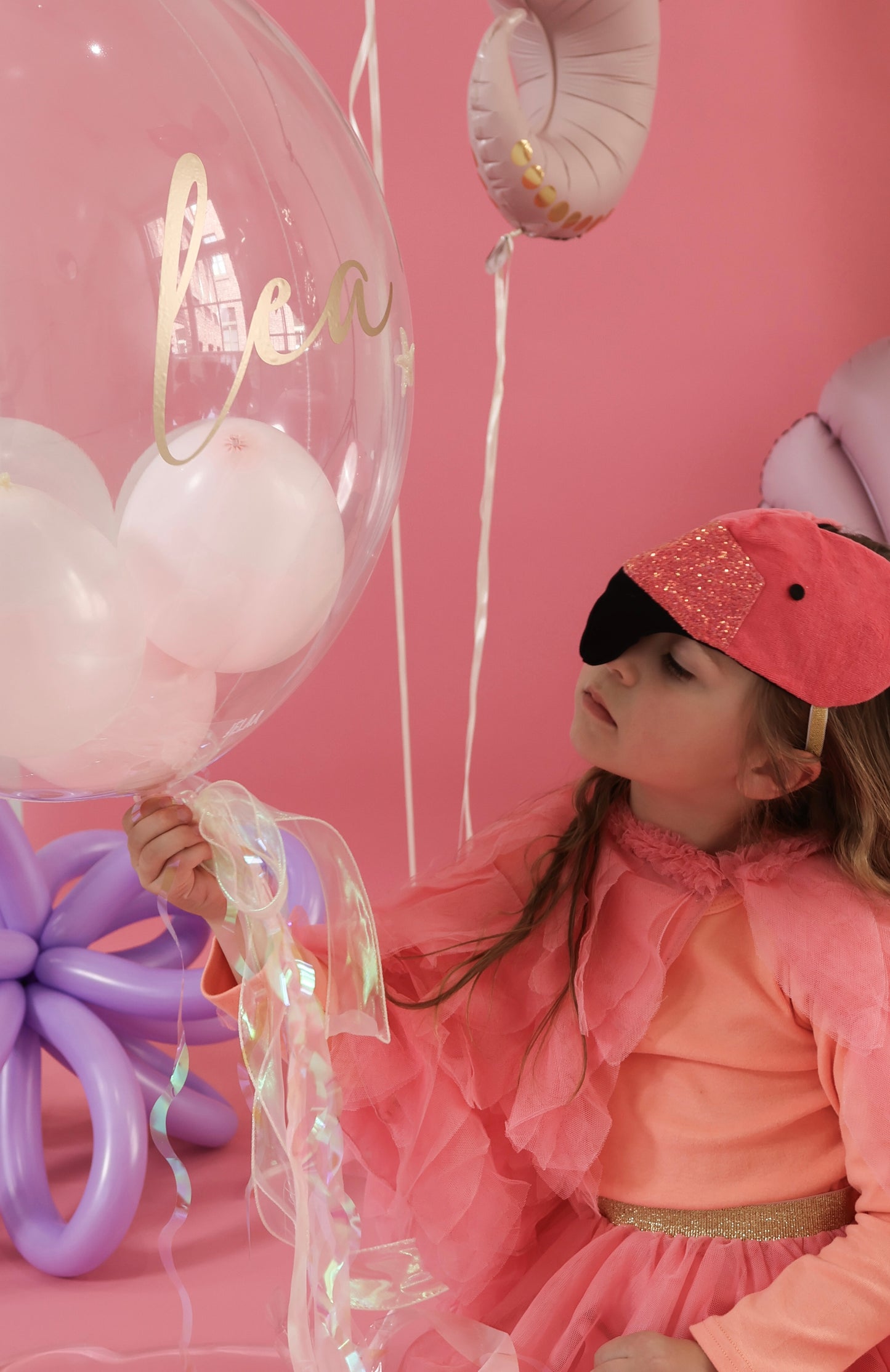 XL Ballon personalisiert - Rosa transparent